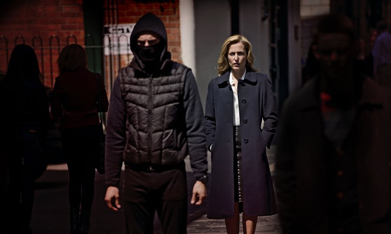 Jamie Dornan and Gillian Anderson in The Fall